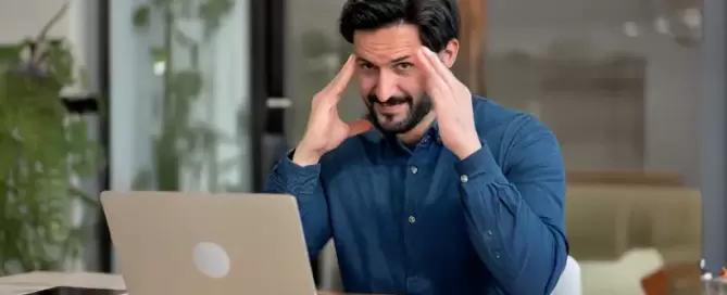 Frustrated Man on Computer