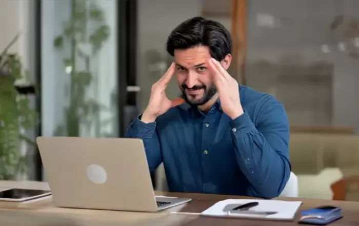 Frustrated Man on Computer